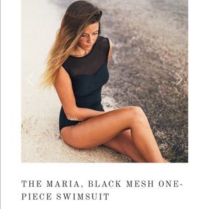 THE MARIA, BLACK MESH ONE-PIECE SWIMSUIT